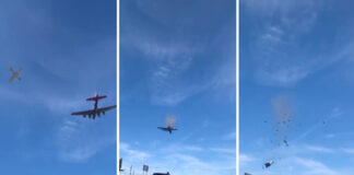 Chocan dos aviones durante exhibición aérea en Dallas Chocan dos aviones durante exhibición aérea en Dallas