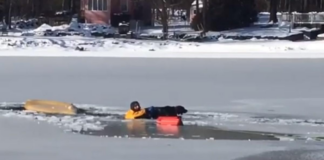 Rescatan a cazador casi congelado, atascado en un lago y con hipotermia Rescatan a cazador casi congelado, atascado en un lago y con hipotermia