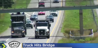 Cierran la autopista 62 en Edina para reparar el puente peatonal dañado por un camión Cierran la autopista 62 en Edina para reparar el puente peatonal dañado por un camión