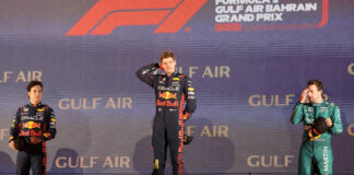 Checo Pérez sube al podio en Bahrein; llega segundo Checo Pérez sube al podio en Bahrein; llega segundo