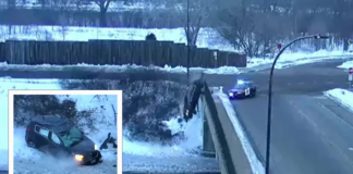 Persecución a alta velocidad termina con vehículo chocando puente y cayendo de la I-94 Persecución a alta velocidad termina con vehículo chocando puente y cayendo de la I-94