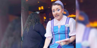 Polémica en Disney por empleado con bigote y ropa de mujer Polémica en Disney por empleado con bigote y ropa de mujer