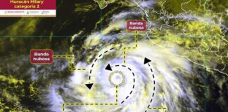 “Hilary” crece a huracán categoría 2; afectará playas de Jalisco "Hilary" crece a huracán categoría 2; afectará playas de Jalisco