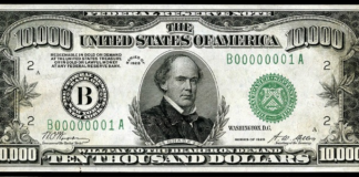 Un billete de 10.000 dólares de 1934 se vendió por 48 veces su valor impreso en Texas Un billete de 10.000 dólares de 1934 se vendió por 48 veces su valor impreso en Texas