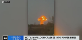 Se estrella un globo que participaba en una carrera en Kaufman: dos heridos Se estrella un globo que participaba en una carrera en Kaufman: dos heridos