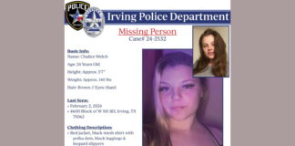 Irving: buscan a una mujer de 24 años, madre de cuatro hijos, desaparecida tras ir a fiesta Irving: buscan a una mujer de 24 años, madre de cuatro hijos, desaparecida tras ir a fiesta