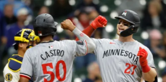 Los Mellizos vencen a los Cerveceros de Milwaukee por 7-3 antes del primer partido en casa Los Mellizos vencen a los Cerveceros de Milwaukee por 7-3 antes del primer partido en casa