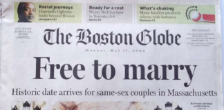 Se cumplen 20 años desde que en Massachusetts se casó la primera pareja del mismo sexo… Se cumplen 20 años desde que en Massachusetts se casó la primera pareja del mismo sexo...