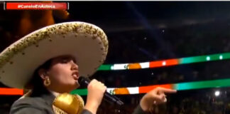 Camila Fernández olvida el Himno Nacional en pelea del “Canelo” Camila Fernández olvida el Himno Nacional en pelea del "Canelo"