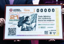 Lotería Nacional mexicana presenta billete conmemorativo “mujeres sin violencia” Lotería Nacional mexicana presenta billete conmemorativo "mujeres sin violencia"
