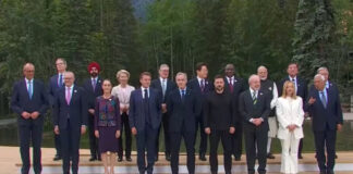 Claudia Sheinbaum es parte de la foto oficial de la Cumbre del G7 Claudia Sheinbaum es parte de la foto oficial de la Cumbre del G7