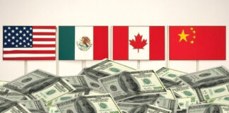 Un río de mercancías sin parar; así fluye el comercio de EEUU con México, Canadá y China Un río de mercancías sin parar; así fluye el comercio de EEUU con México, Canadá y China