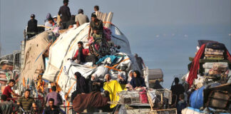 Éxodo de palestinos en Gaza tras el aumento de ataques del ejército israelí Éxodo de palestinos en Gaza tras el aumento de ataques del ejército israelí