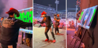 Eduin Caz rompe pantalla que cronometraba presentación de Grupo Firme, en Colombia Eduin Caz rompe pantalla que cronometraba la entrada de Grupo Firme, en Colombia