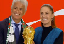 Claudia Sheinbaum recibe la Copa del Mundo en el Palacio Nacional; faltan 100 días Claudia Sheinbaum recibe la Copa del Mundo en el Palacio Nacional; faltan 100 días