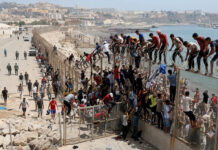Miles de jóvenes saltan vallas de protección y cruzan frontera entre España y Marruecos Miles de jóvenes saltan vallas de protección y cruzan frontera entre España y Marruecos
